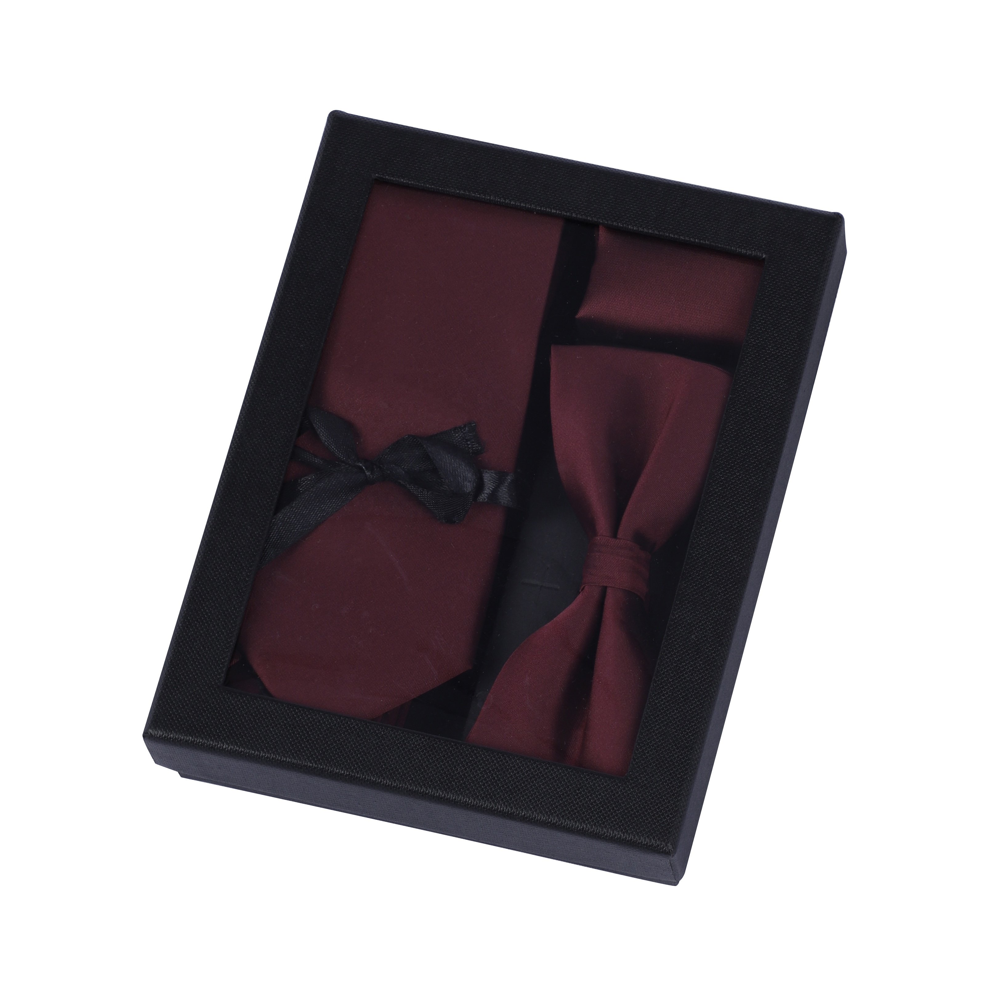 Wholesale Bow Ties Necktie for Men Solid Color Pre-Tie Bow Tie and Pocket Square Sets for Wedding Party Prom