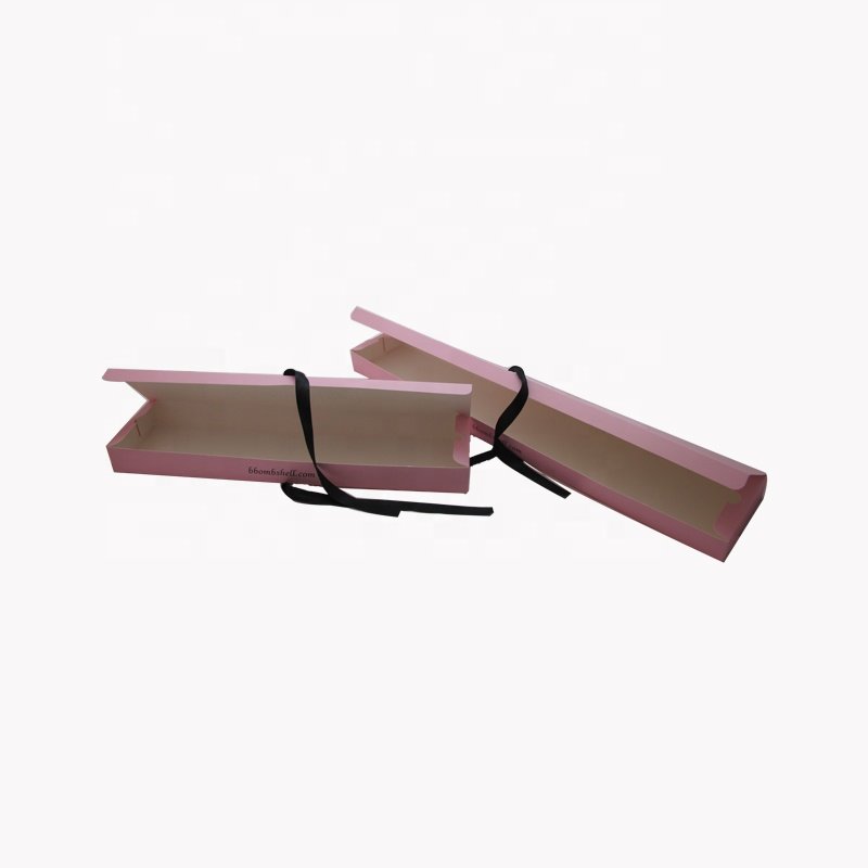 Chinese Manufacturer Custom Design Wholesale Eco-friendly Pink Art Paper Wig Packing Box Hair Extension Box with Ribbon