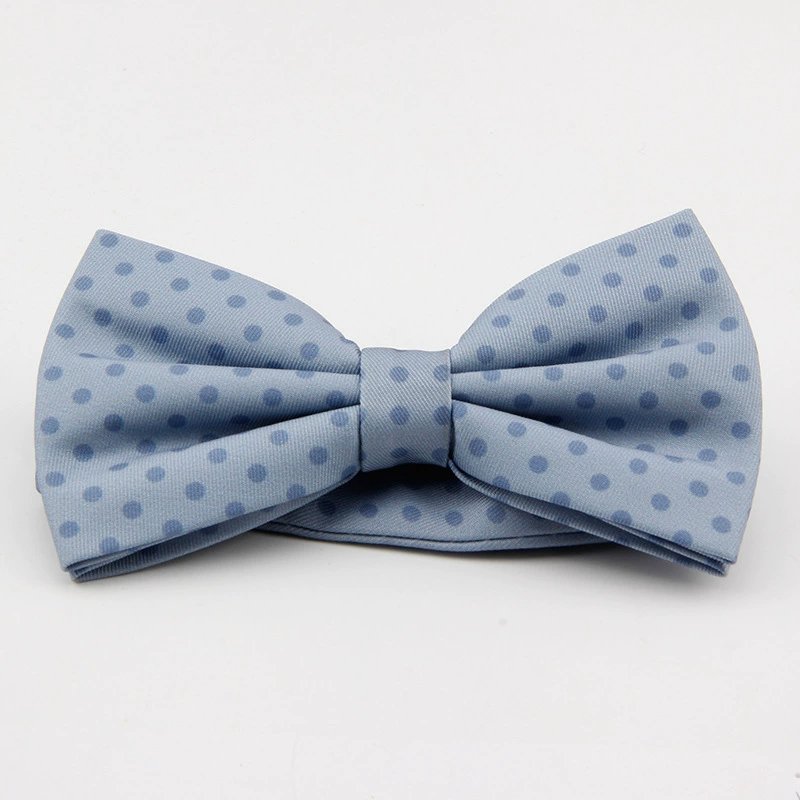 Polka dot pattern bow tie men's solid silver dot bow tie men's bow tie