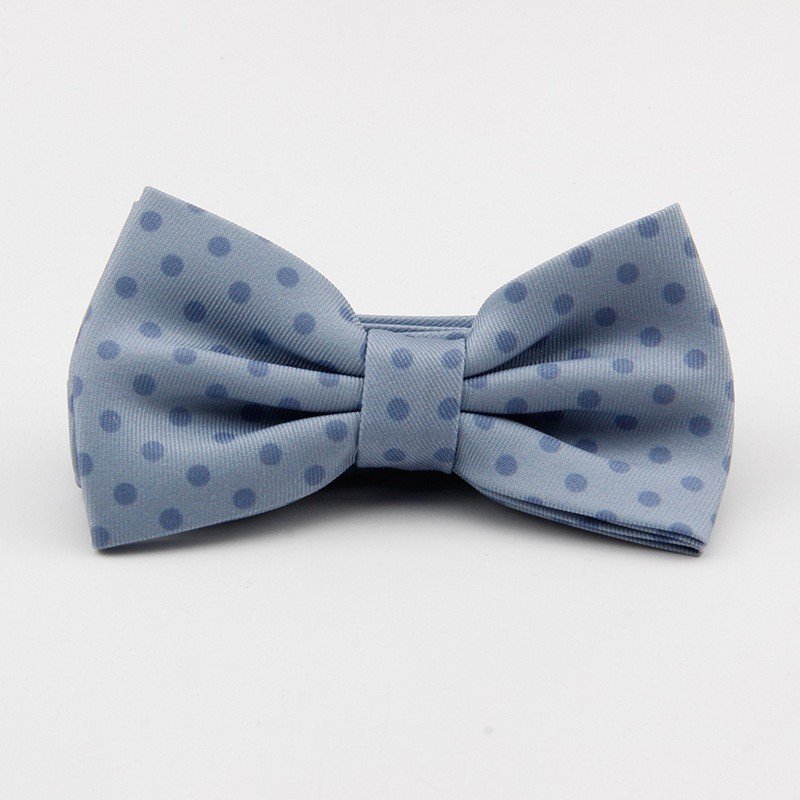 Polka dot pattern bow tie men's solid silver dot bow tie men's bow tie