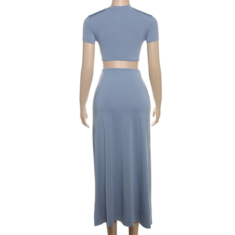 Fashion Sexy Summer Dresses Short Sleeve Long Maxi Hollow Out Casual Women Ladies Dress