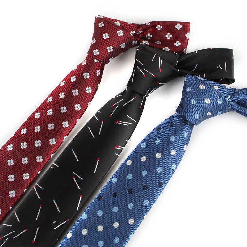 China Factory Customize 6CM Polyester Necktie Custom Logo Tie Handmade Logo Polyester Necktie Custom Tie