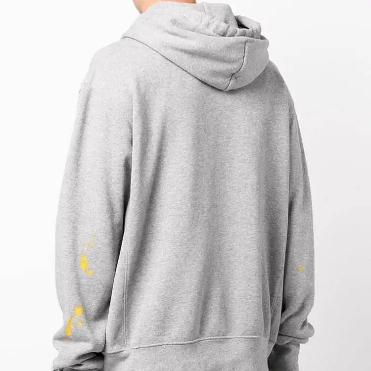 Ink Splash Print Custom Acid Wash Hoodie Y2K Zipper Full Zip Up Hoodie Puff Print 500gsm Plain Washed Oversized Hoodie For Men