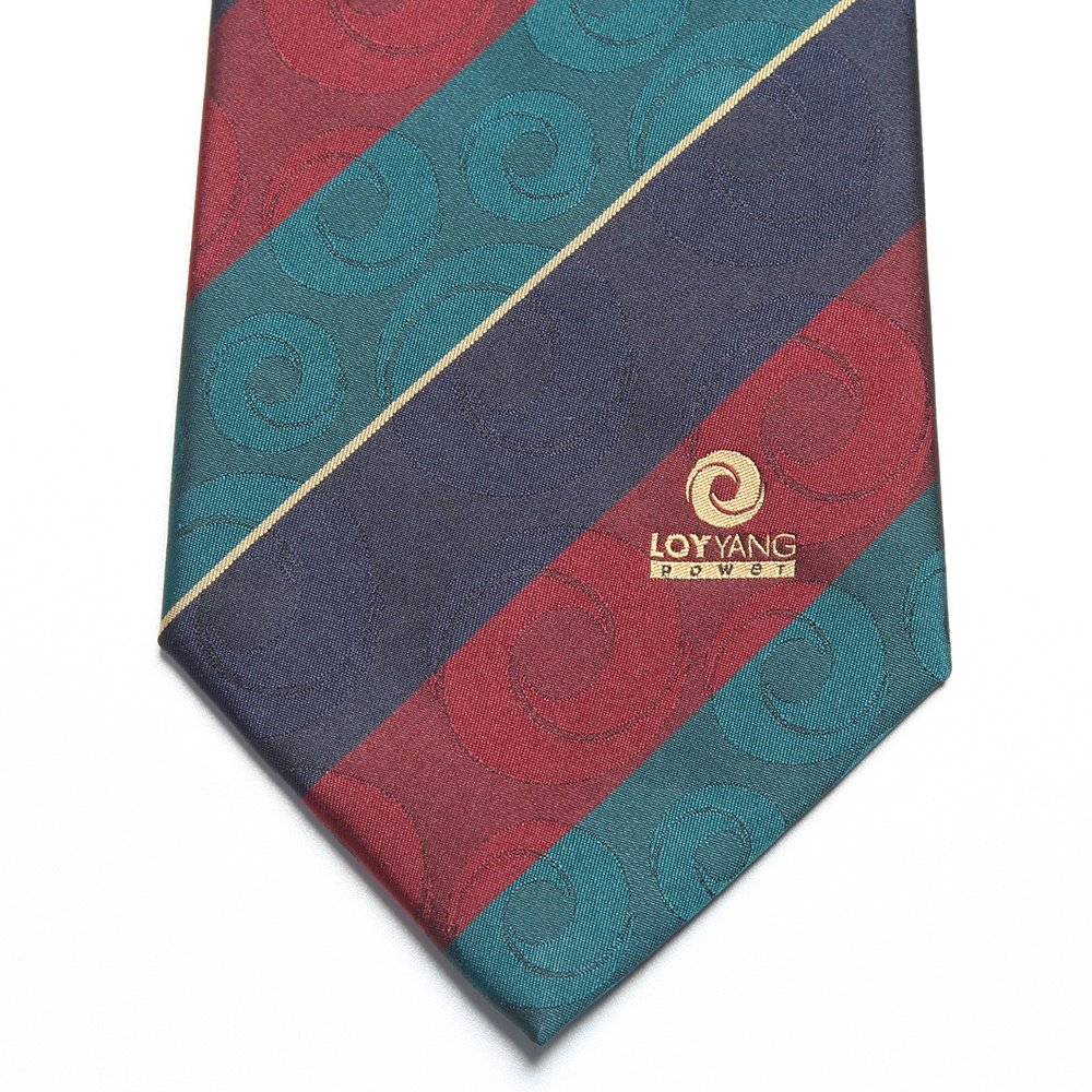 Men's high density microfiber custom neck ties luxury embroidered logo precise and clear necktie for men