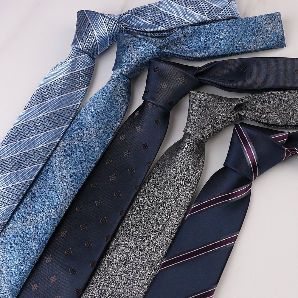 Men Groom Wedding Fashion 6cm Width Slim Necktie Polyester Stripe Solid Color Skinny Tie