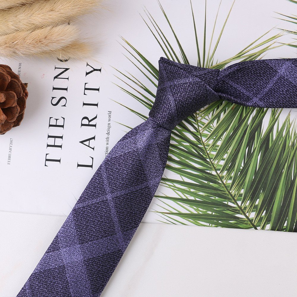 Men Groom Wedding Fashion 6cm Width Slim Necktie Polyester Stripe Solid Color Skinny Tie