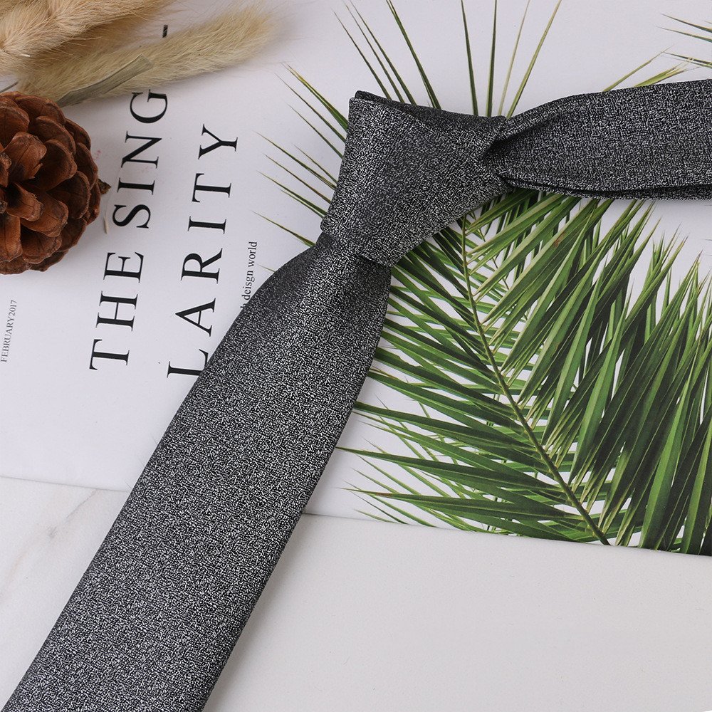 Men Groom Wedding Fashion 6cm Width Slim Necktie Polyester Stripe Solid Color Skinny Tie