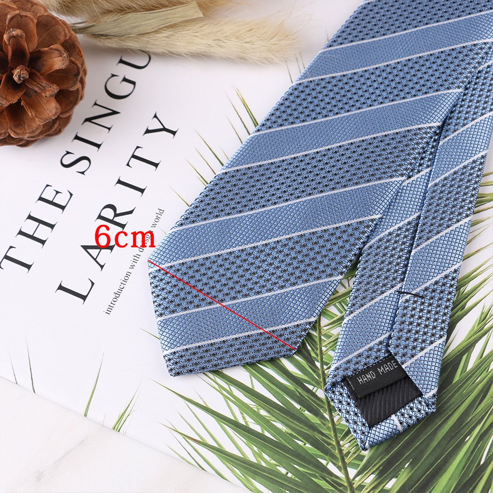 Men Groom Wedding Fashion 6cm Width Slim Necktie Polyester Stripe Solid Color Skinny Tie