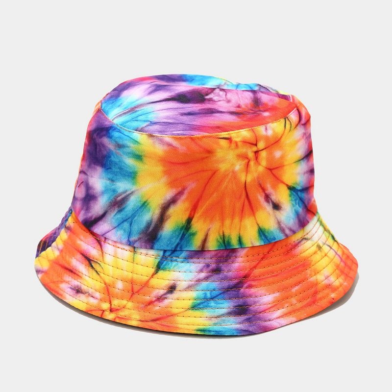 Wholesale 3D Printing Tie-Dye Double-Sided Pattern Fisherman Hat Unisex Summer Outdoor Sun Protection Bucket Hat Cap Custom Logo