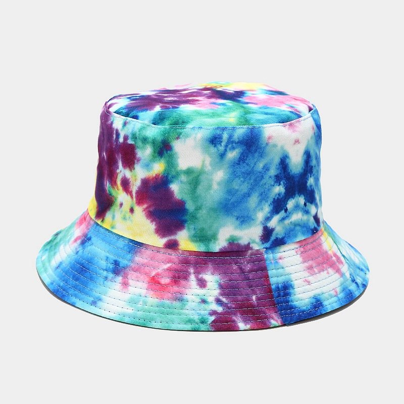 Wholesale 3D Printing Tie-Dye Double-Sided Pattern Fisherman Hat Unisex Summer Outdoor Sun Protection Bucket Hat Cap Custom Logo