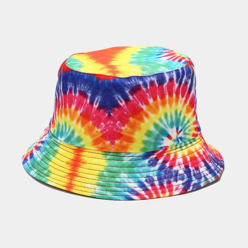 Wholesale 3D Printing Tie-Dye Double-Sided Pattern Fisherman Hat Unisex Summer Outdoor Sun Protection Bucket Hat Cap Custom Logo