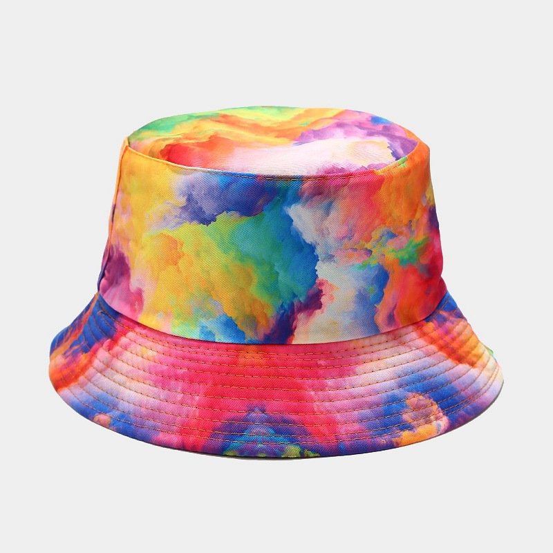 Wholesale 3D Printing Tie-Dye Double-Sided Pattern Fisherman Hat Unisex Summer Outdoor Sun Protection Bucket Hat Cap Custom Logo