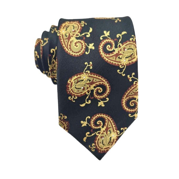 Handsome Dynastyle Necktie Woven Silk Ties For Men Business Customize Rose Blue Navy Paisley Tie