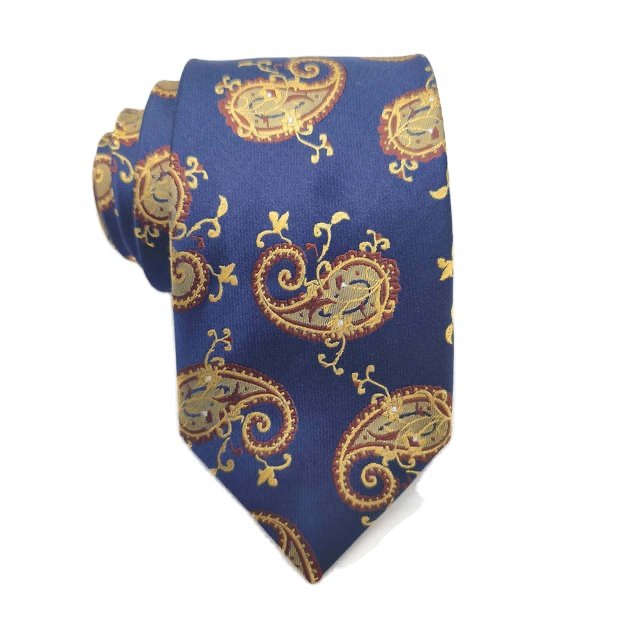 Handsome Dynastyle Necktie Woven Silk Ties For Men Business Customize Rose Blue Navy Paisley Tie