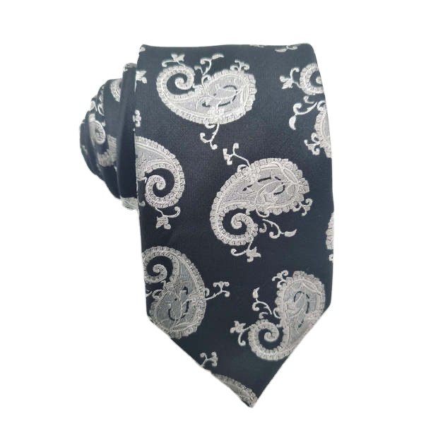 Handsome Dynastyle Necktie Woven Silk Ties For Men Business Customize Rose Blue Navy Paisley Tie