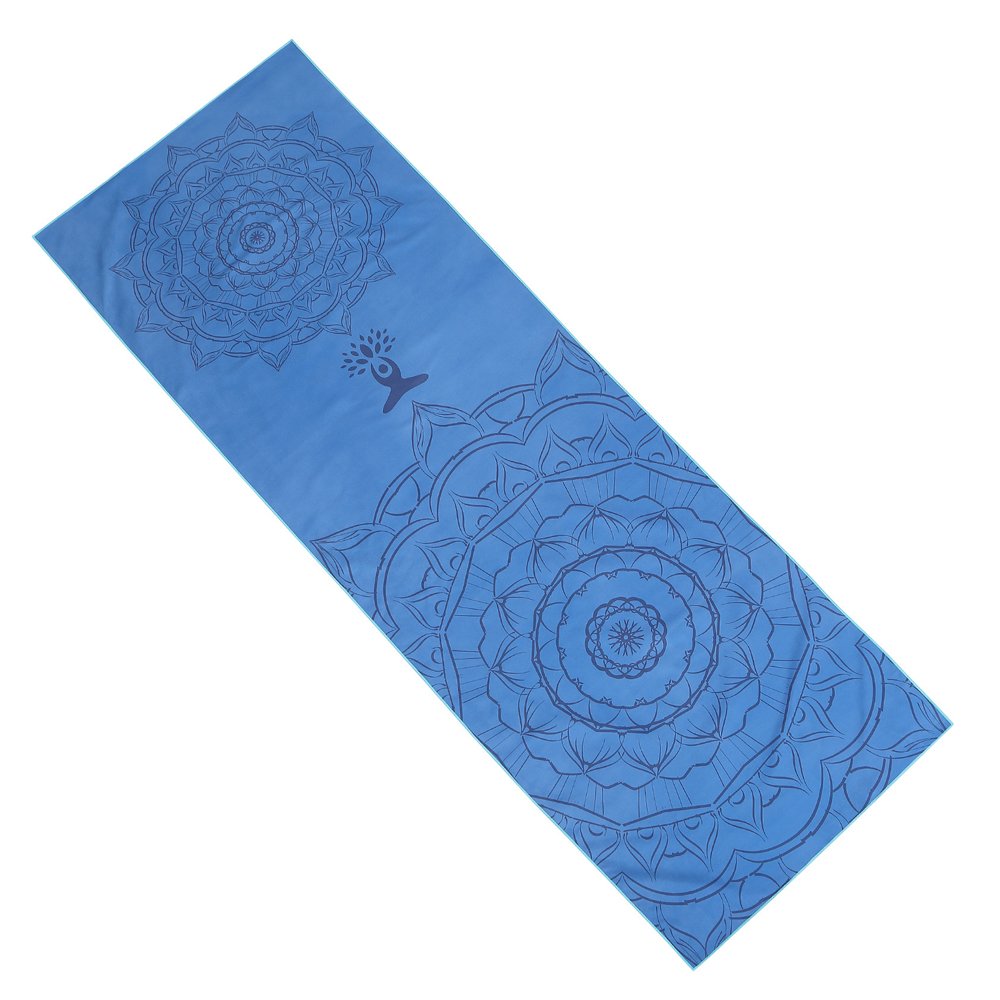 light weight sweat absorbent silicon pattern backing rpet suede non slip hot yoga mat towel with custom logo