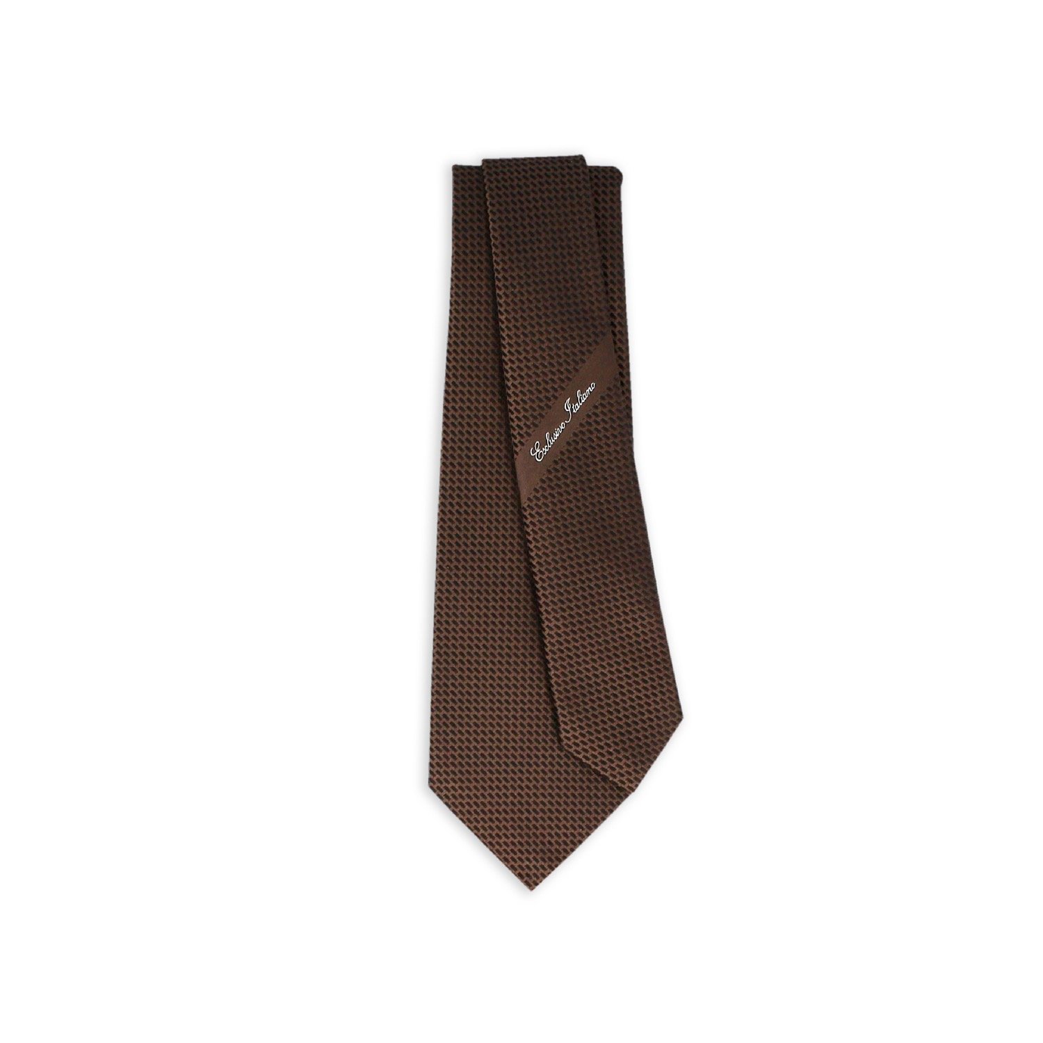 Italian Handmade Business Neck Tie Roma Brown Seven-Fold Jacquard Design Silk Tie Show Your Distinctive Style