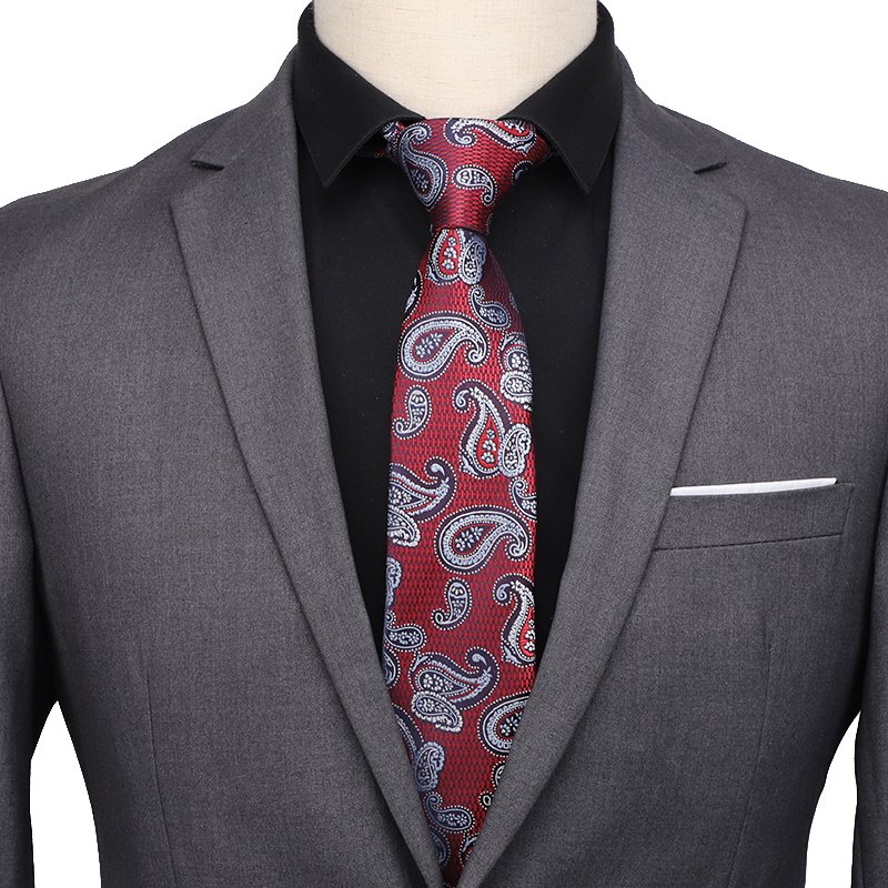 New Product Flower Printing Woven Ties 7cm Business Wedding Polyester Neckties