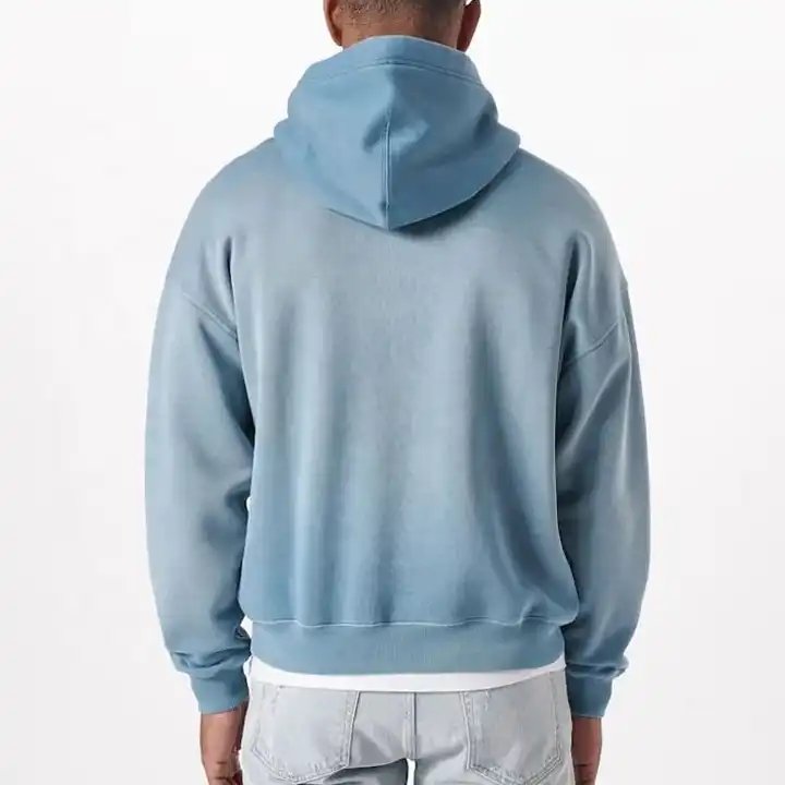 Drop shoulder faded kangaroo pocket men's hoodie hem ribbed gradual slim-fit men's hoodie 280gsm Acid wash tie dye men's hoodie
