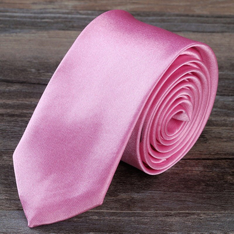 5cm Satin Ties For Men Women Plain Narrow Ties Popular Shiny Tie