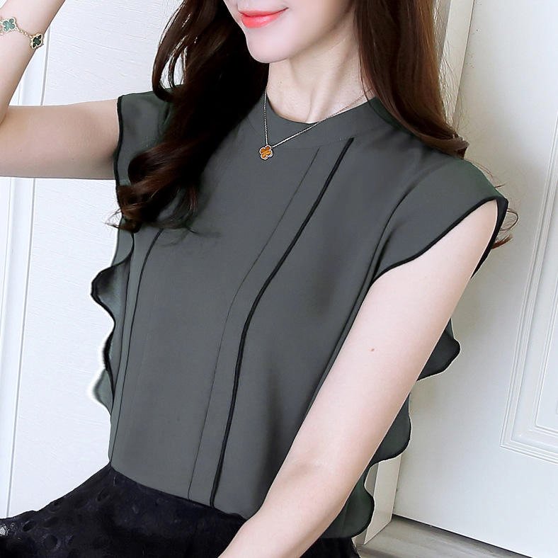Women Summer Short Sleeve Chiffon Shirt Large Size Shirt Ladies Tops Blouse Women