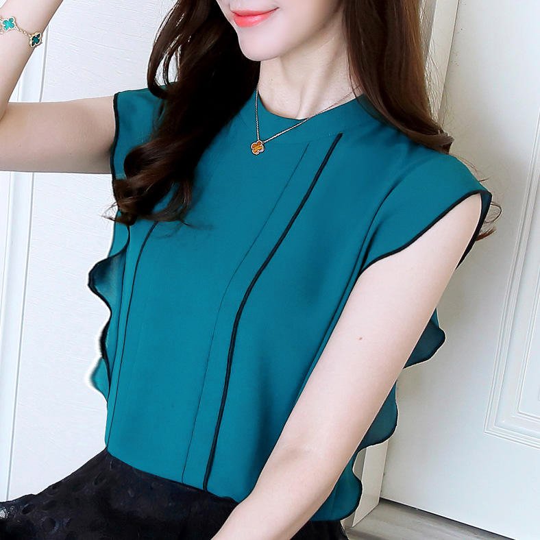 Women Summer Short Sleeve Chiffon Shirt Large Size Shirt Ladies Tops Blouse Women