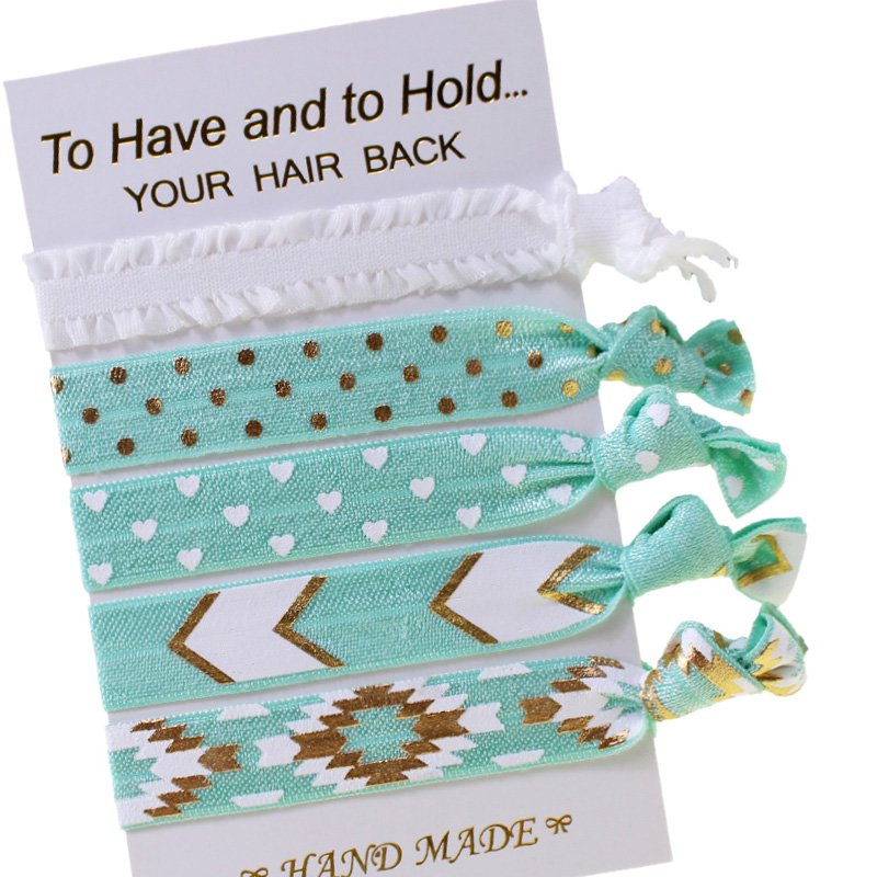 Colorful Custom Design No Crease Knotted Hair ties for Bracelet