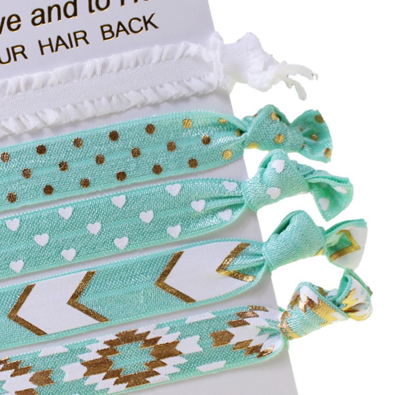 Colorful Custom Design No Crease Knotted Hair ties for Bracelet