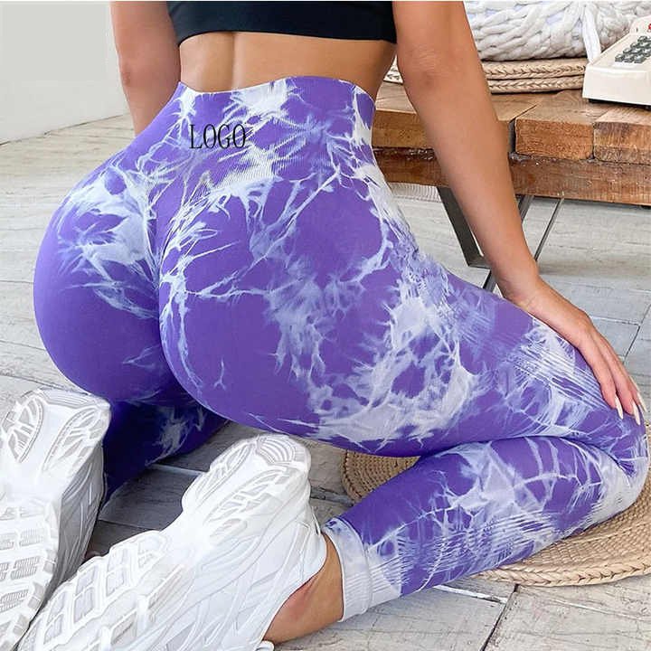 Hot tie dye Seamless workout tight Scrunch Women leggings Yoga Pants