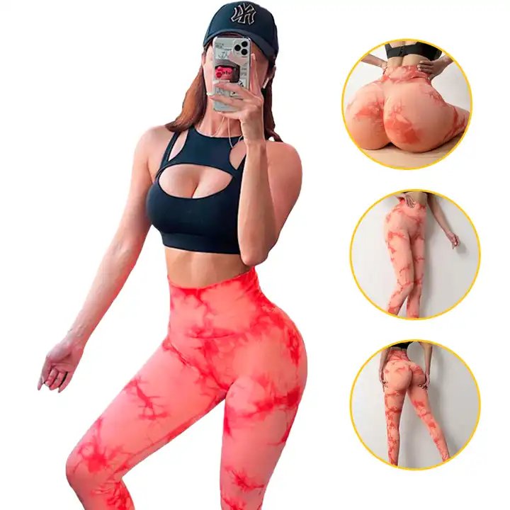Hot tie dye Seamless workout tight Scrunch Women leggings Yoga Pants