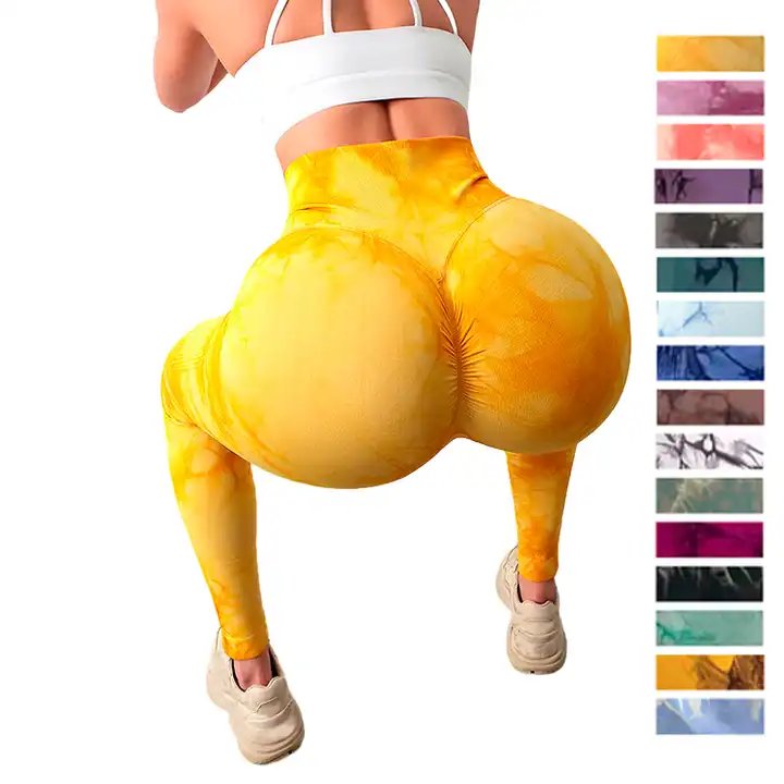 Hot tie dye Seamless workout tight Scrunch Women leggings Yoga Pants