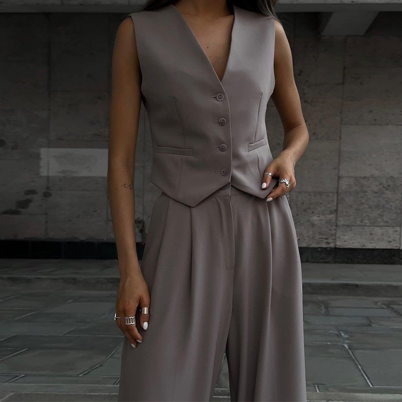 Spring summer ladies sets women casual suit sexy fashion vest tank top wide leg trousers pants two piece set women's clothing