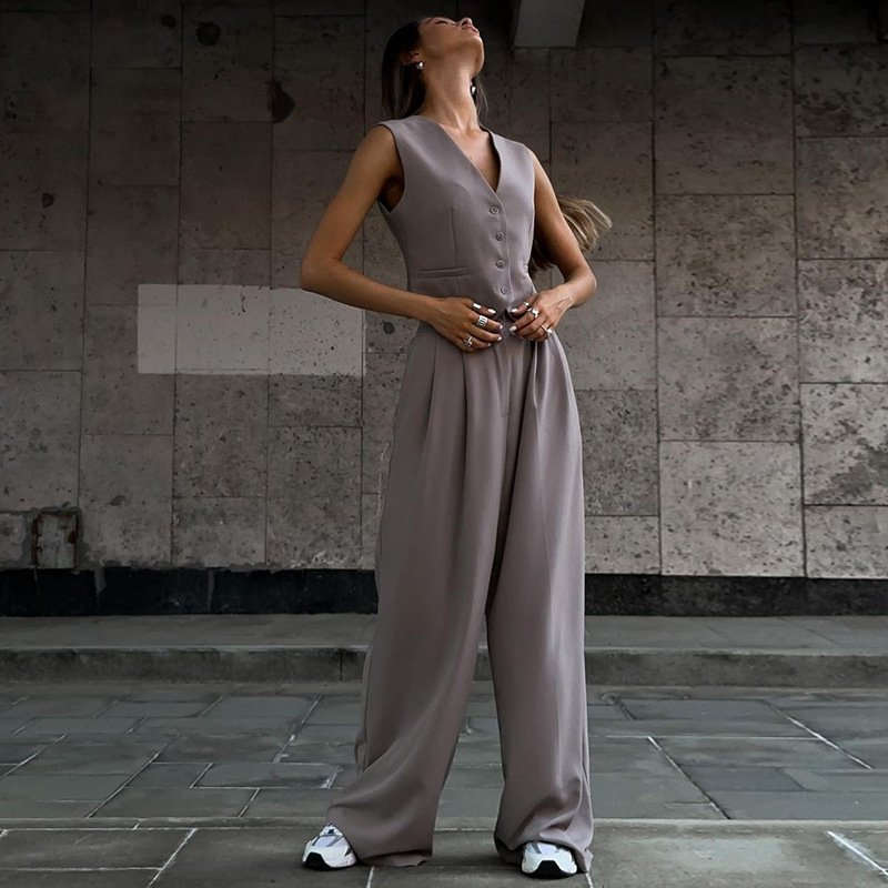 Spring summer ladies sets women casual suit sexy fashion vest tank top wide leg trousers pants two piece set women's clothing