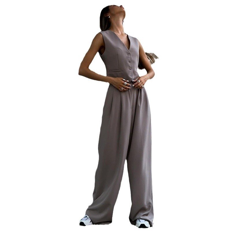 Spring summer ladies sets women casual suit sexy fashion vest tank top wide leg trousers pants two piece set women's clothing