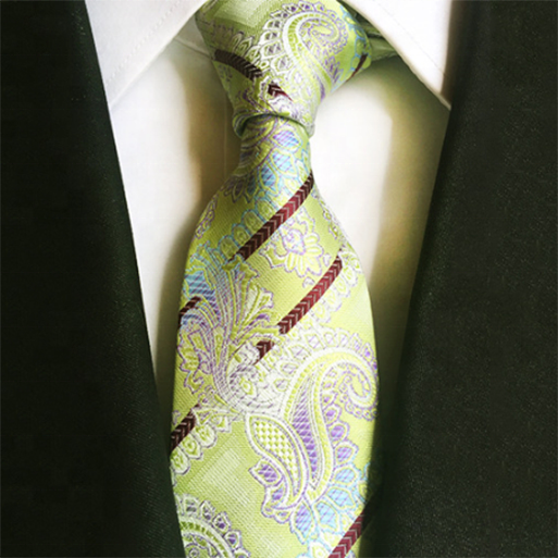 China Manufacturer Necktie Men Polyester Paisley Floral Polyester Ties