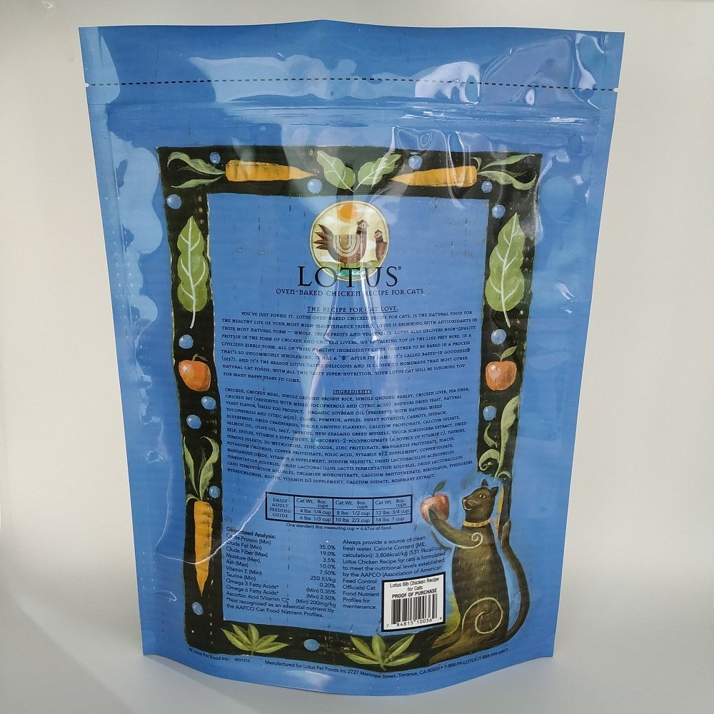 Custom printed 1kg 2kg large plastic package stand up mylar ziplock pouch for cat food dog treats