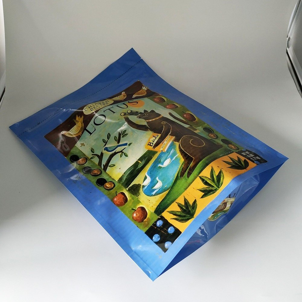 Custom printed 1kg 2kg large plastic package stand up mylar ziplock pouch for cat food dog treats