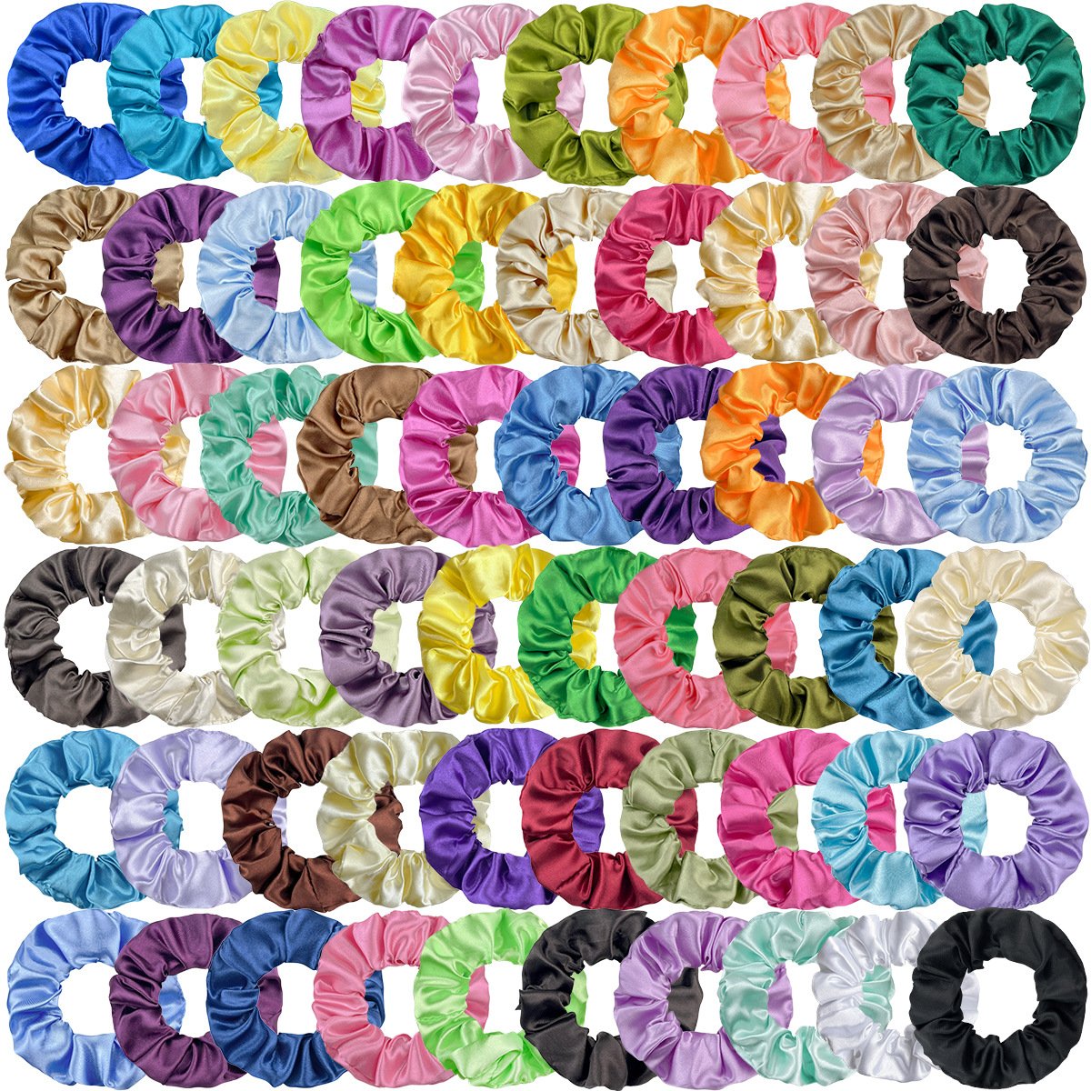 Custom Solid color crystal satin hair bands silk hair tie rope fashion simple ladies scrunchies hair accessories