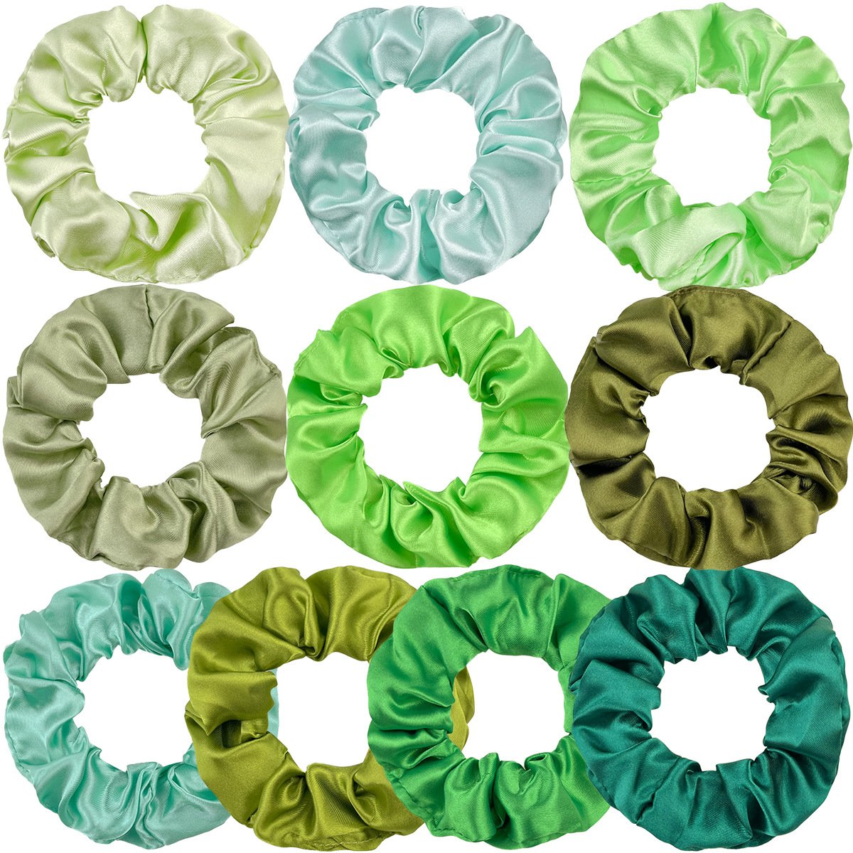 Custom Solid color crystal satin hair bands silk hair tie rope fashion simple ladies scrunchies hair accessories