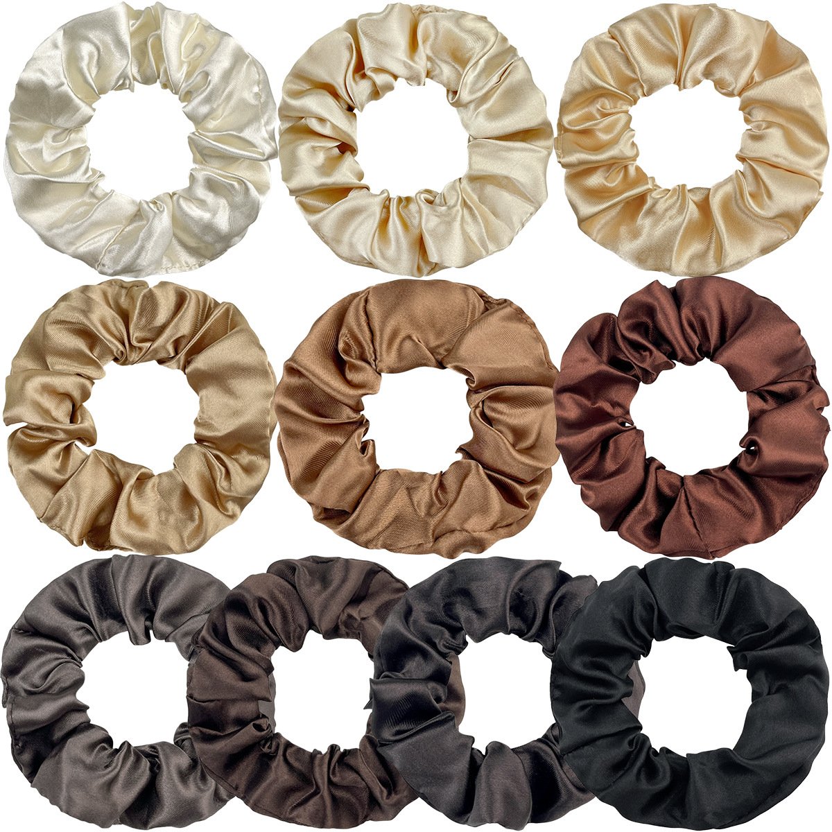 Custom Solid color crystal satin hair bands silk hair tie rope fashion simple ladies scrunchies hair accessories