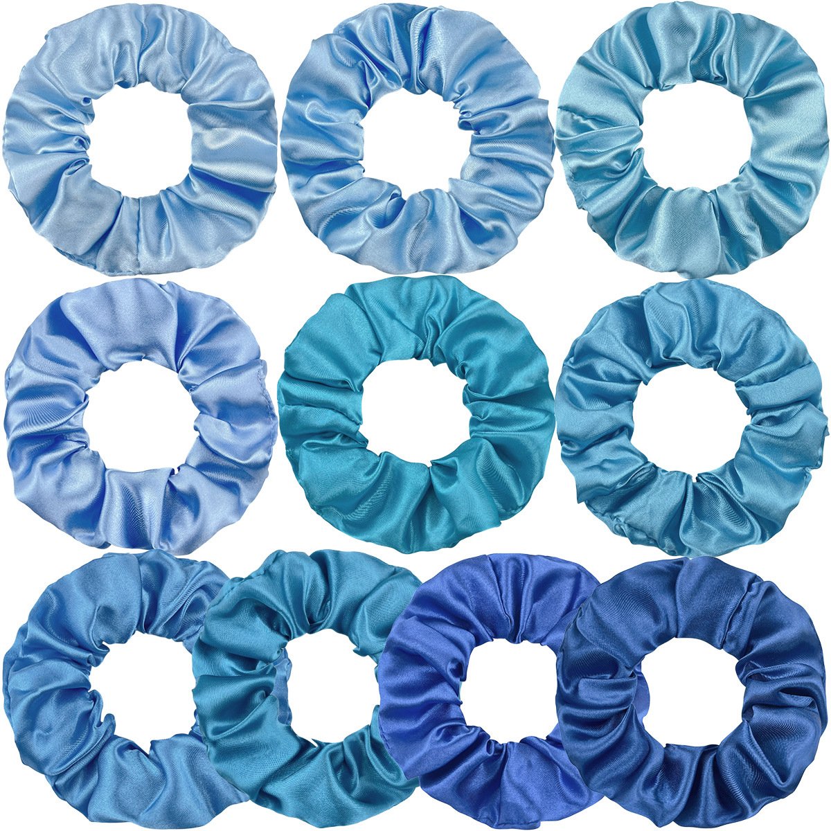 Custom Solid color crystal satin hair bands silk hair tie rope fashion simple ladies scrunchies hair accessories