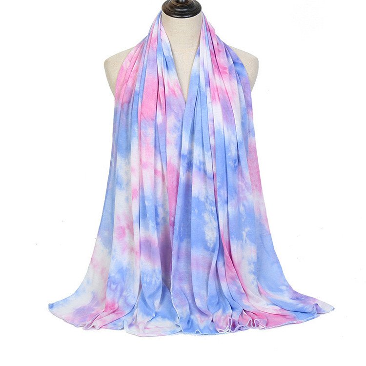 New style Latest Stylish Islamic Muslim Women Lady Scarves custom modal jersey tie dye stretch hijab scarf