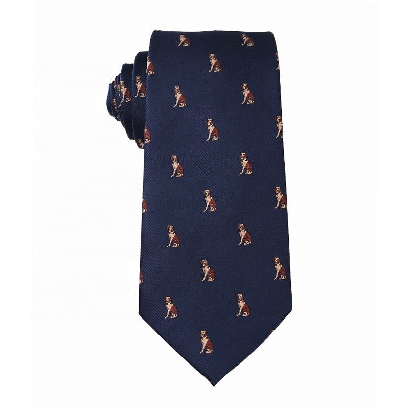 Logo Tie, Custom New Hot Cute Cartoon Animal 7.5cm Polyester Necktie, Classic Navy Blue Red Black School Tie, Custom Ties