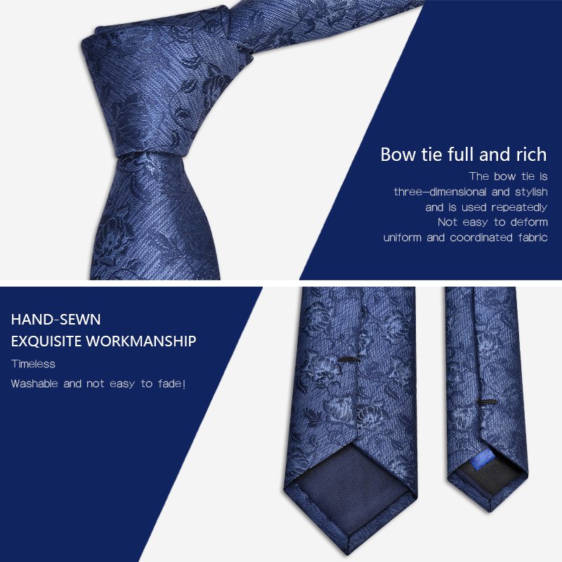 Custom Logo OEM Service 100% Silk Jacquard Woven Paisley Men Tie Classic Blue Tie