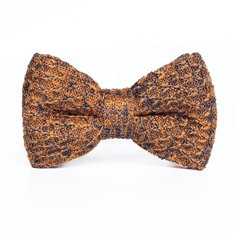 New design luxury wedding super quality adult nice colorful brown gold turquoise pre-tied knitted knit mens bow ties for men