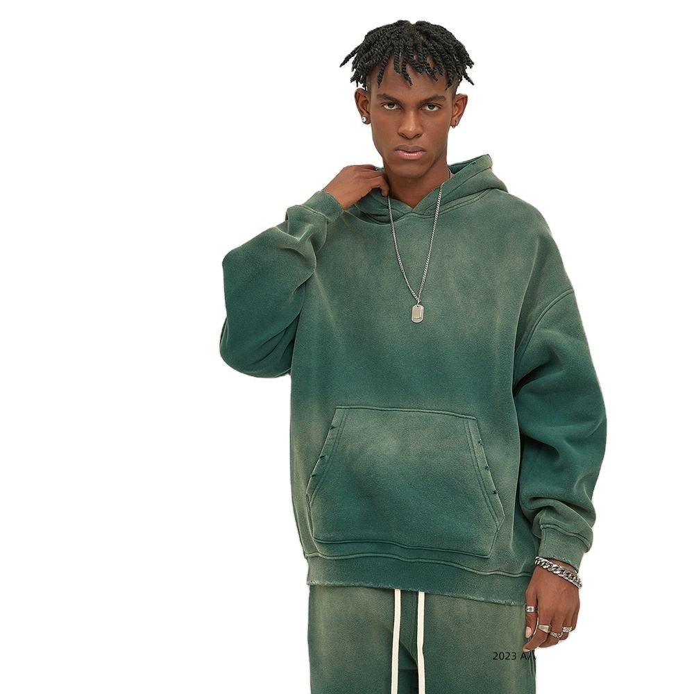 Wholesale High Quality Custom Logo Tie Dye 360 GSM Heavyweight Oversized Wash Fleece Pullover Hoodies