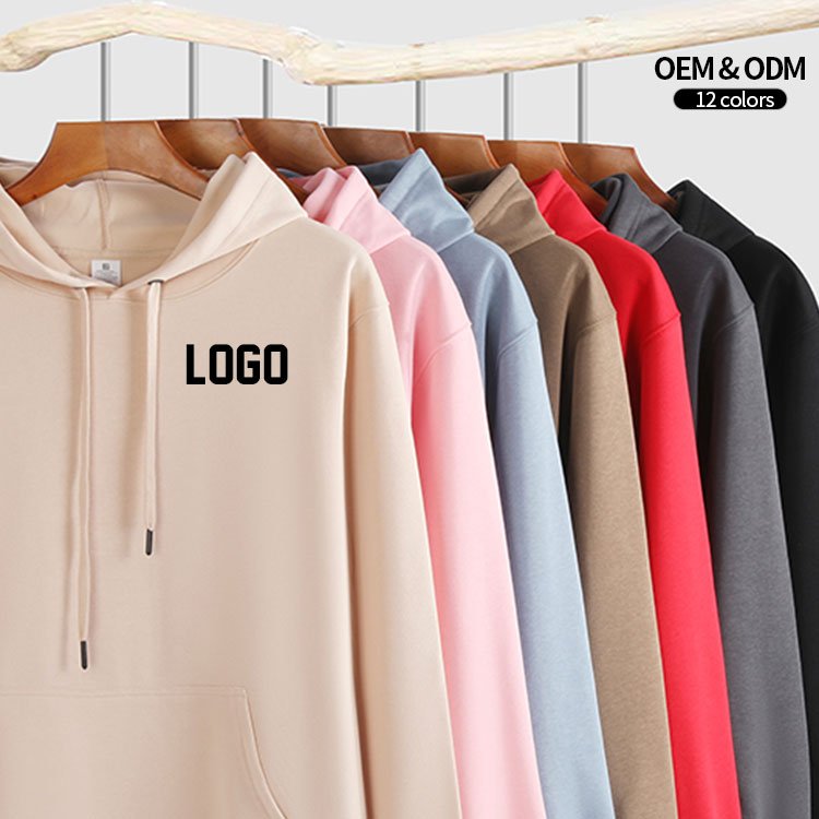 Wholesale Embroidery High Quality Cotton Blank Plain Heavyweight Oversized Hoodies Unisex Custom Logo Plus Size Men's Hoodies