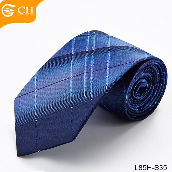 Wholesale High Quality 100% Silk Necktie Navy Blue Striped Wholesale Silk Neck Ties For Business Men