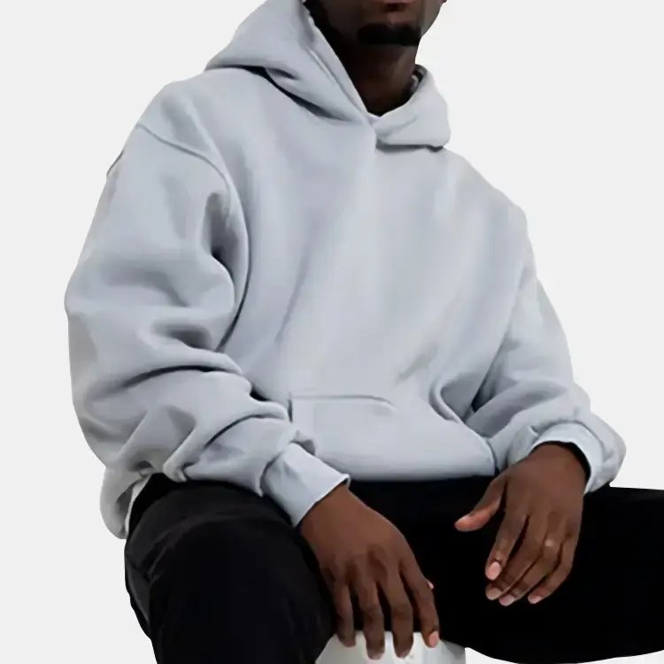 Custom Logo Streetwear Heavyweight Fleece Hoodies for Men 100% Cotton Cropped Blank Hoodie