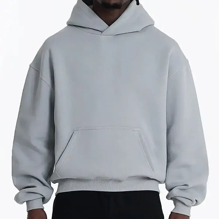Custom Logo Streetwear Heavyweight Fleece Hoodies for Men 100% Cotton Cropped Blank Hoodie